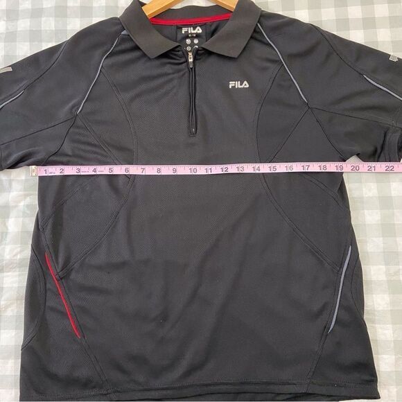 FILA athletic sweater black short sleeves polo athletics medium - Picture 7 of 11